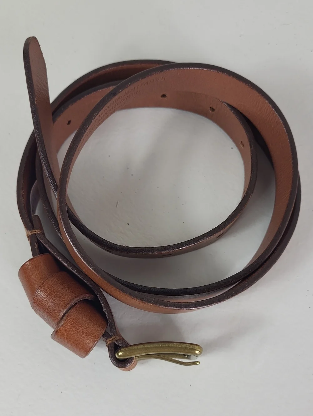 Madewell Classic Tan Leather Belt with Brass Buckle. Size M/L